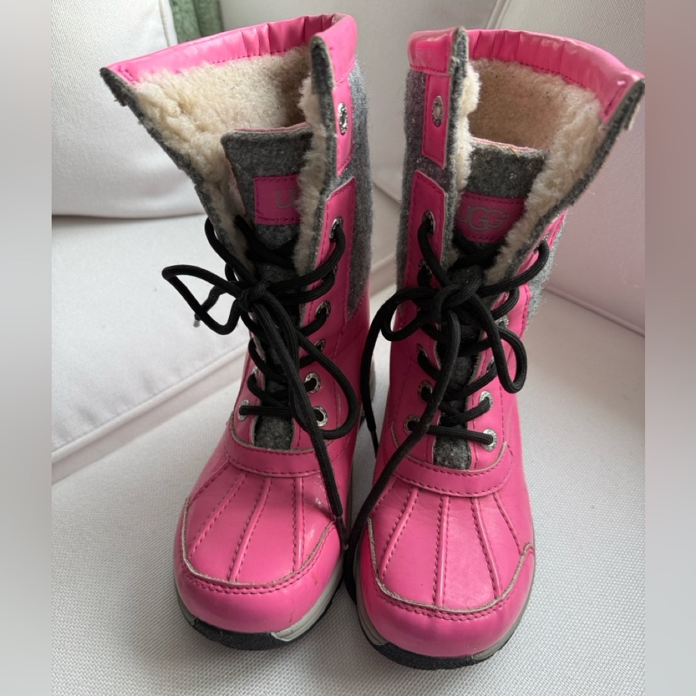 Pink and Gray Winter Boots